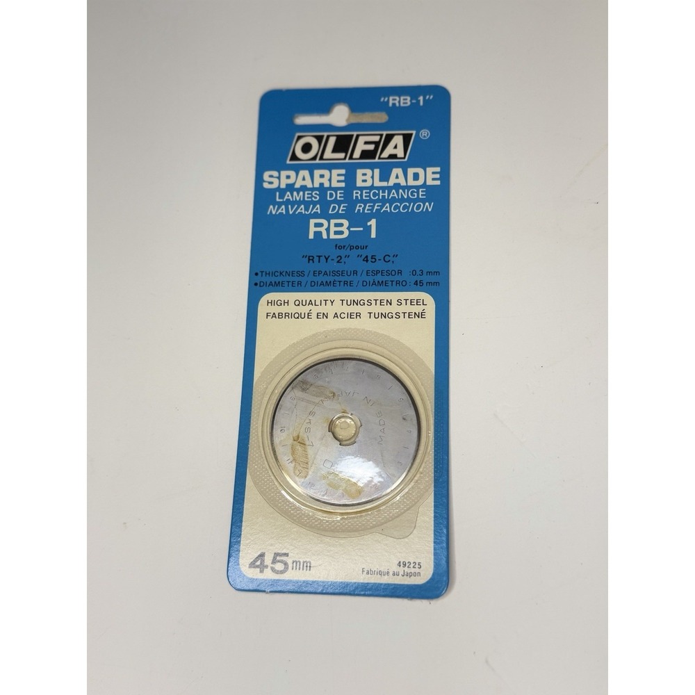 Olfa Rotary Cutter Spare Blade RB-1  "RTY-2/G"  45mm New in sealed Pkg Japan